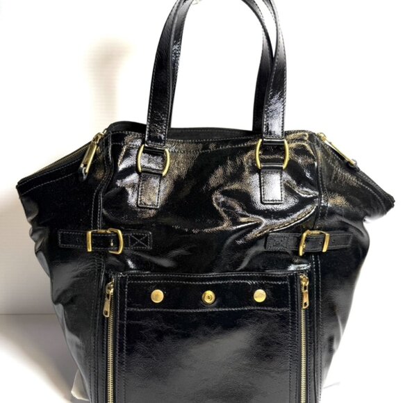 Yves Saint Laurent Rive Gauche Patent Leather Tote Bag - Picture 9 of 16